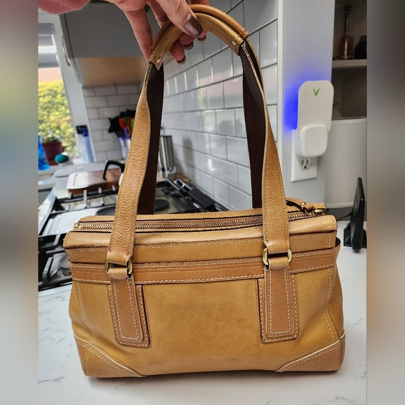 COACH Y2K Hampton Embossed Signature Stripe Leather Satchel 11609 EUC - Picture 2 of 16